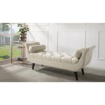 ⁦أريكة ألفة مخمل بيج⁩ - الصورة ⁦2⁩