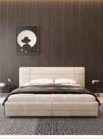 سرير براون - سرير كبير - مستلزمات المنزل - سيمبل هوم