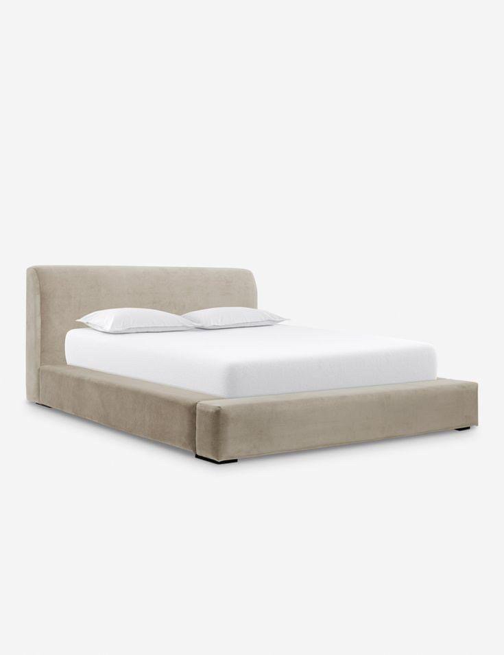 32CDA711-2739-4A7A-9242-63B181F9FFAF سرير كرستين مخمل بيج - الصورة 1