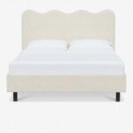 سرير صبرتن كتان بيج