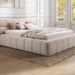 سرير ككون كتان بيج