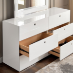 ⁦طاولة تزيين بـ6 أدراج ومرآة - سيباستيا⁩ - الصورة ⁦2⁩