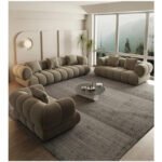 Isaya Beige Velvet Sofa Sets