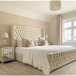 ⁦سرير كلتن مخمل بيج⁩ - الصورة ⁦2⁩