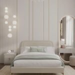 سرير تاني مخمل بيج