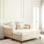 أريكة راحة مخمل بيج