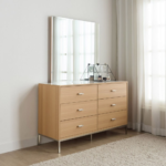 طاولة تزيين مع مرآة بـ 6 أدراج - مادلي