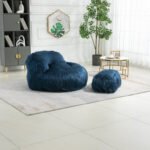 Chairs With Multi-Colored River Fur Poufs - Image 11