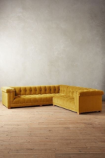 Ray Corner Sofa, Yellow Velvet