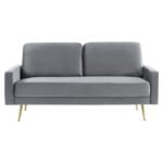 Pure Velvet Gray Sofa - Image 2