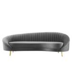 Roma Velvet Gray Sofa - Image 3