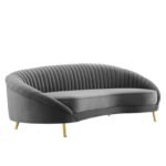 Roma Velvet Gray Sofa - Image 2