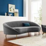 Roma Velvet Gray Sofa