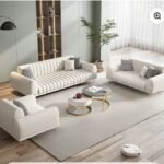 Holan Beige Velvet Sofa Sets