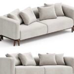 Nostalgia Sofa, Beige Wood And Linen