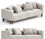 Nostalgia Sofa, Beige Wood And Linen - Image 2