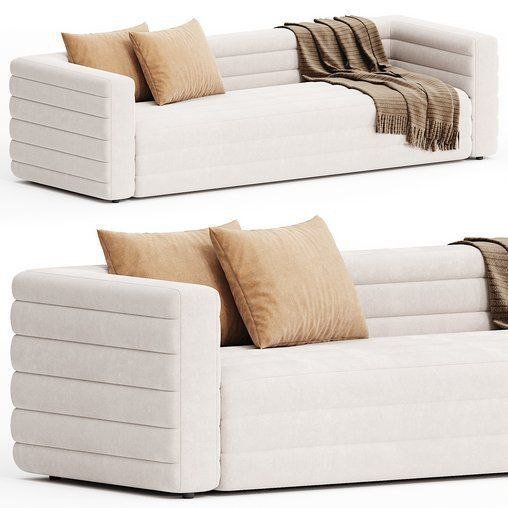 IMG_2210 Beige Velvet Sofa - Image 1