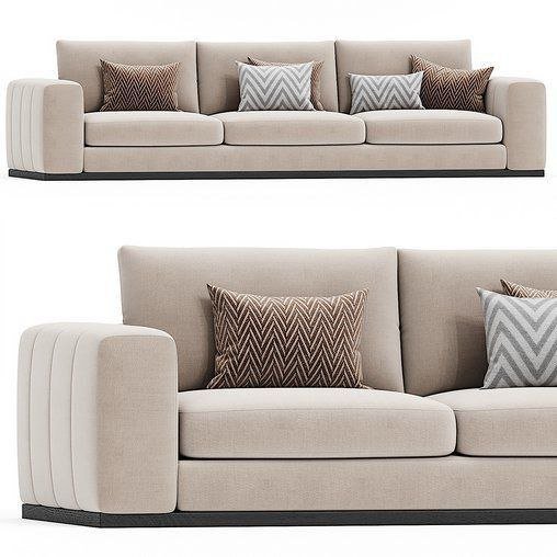 IMG_2226 Snooj Beige Linen Sofa - Image 1