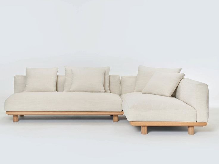 IMG_2290 L-Shaped Sofa, Beige Wood, Beige Linen - Image 1