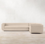 Diamond Corner Sofa, Beige Linen
