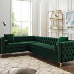 كنب زوية لاركان مخمل أخضر