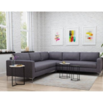 كنبة زاوية سانتوريني كتان رصاصي