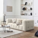 Elite Beige Linen Sofa - Image 2