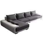 Luxurious L-Shaped Sofa, Gray And Beige - Image 2
