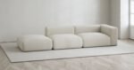 Tokyon Beige Velvet Sofa - Image 3