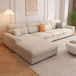 Stella L-Shaped Sofa, Beige Linen - Image 2