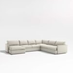 U-Shaped Sofa, Indigo, Beige Linen