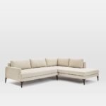 Elite L-Shaped Sofa, Beige Linen