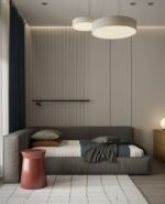 ⁦سرير زهر كتان رصاصي⁩ - الصورة ⁦4⁩