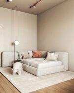 Beige Linen Bed - Image 4