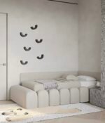 Hanaa'S Beige Velvet Bed