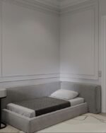 سرير سندس كتان رمادي – تصميم عصري وراحة مثالية - سمبل هوم