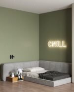 سرير رواني كتان رمادي