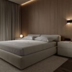 سرير ميس مخمل بيج