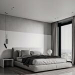 سرير يارا كتان رمادي ناعم