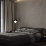 سرير وجدة كتان أسود