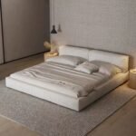 سرير هيام مخمل بيج - Image 3
