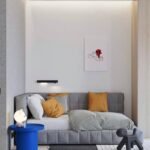 سرير ليا كتان رمادي