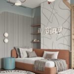 سرير نزهة كتان بني ناعم