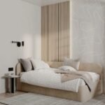 سرير نورة مخمل بيج