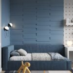 Soft Linen Bed, Navy Blue