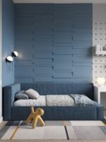 Soft Linen Bed, Navy Blue
