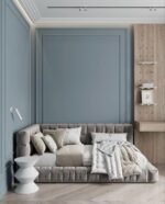 A Lovely Gray Velvet Bed