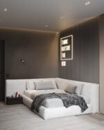 Roy Velvet Off-White Bed