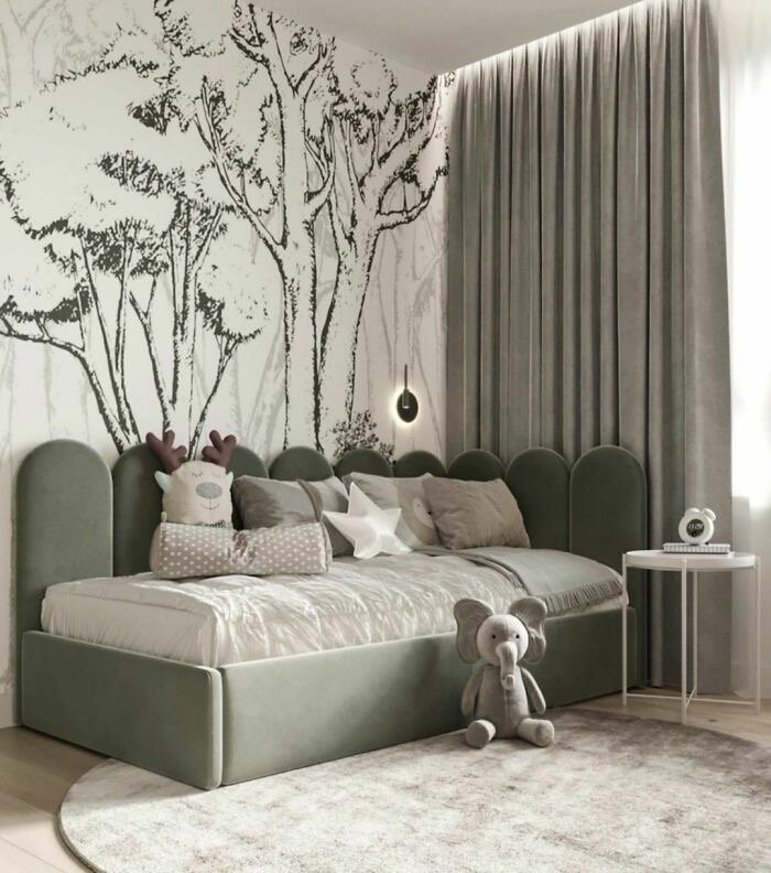 IMG_2887 Green Velvet Bed - Image 1