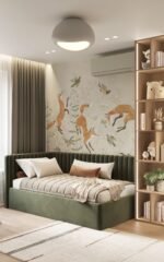 سرير منامة مخمل أخضر